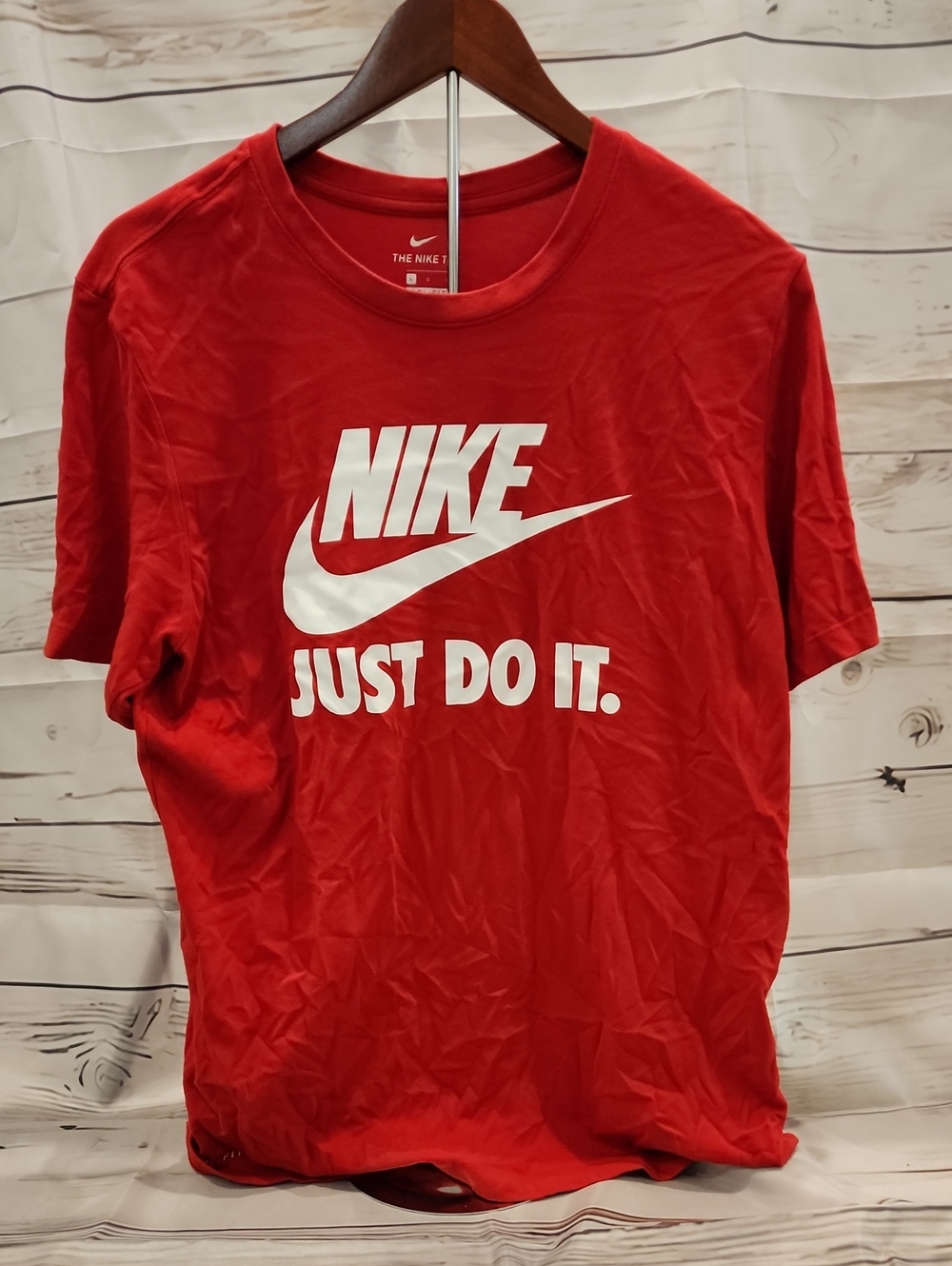 Nike Red Graphic Logo Tee with White Print